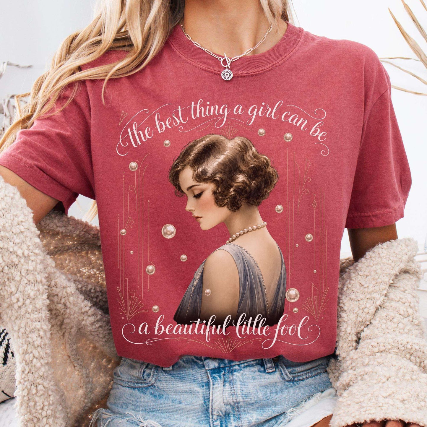 T-Shirt Crimson / S A Beautiful Little Fool The Great Gatsby Literary T-Shirt The Mystic Eden
