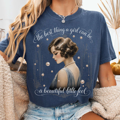 T-Shirt Denim / S A Beautiful Little Fool The Great Gatsby Literary T-Shirt The Mystic Eden