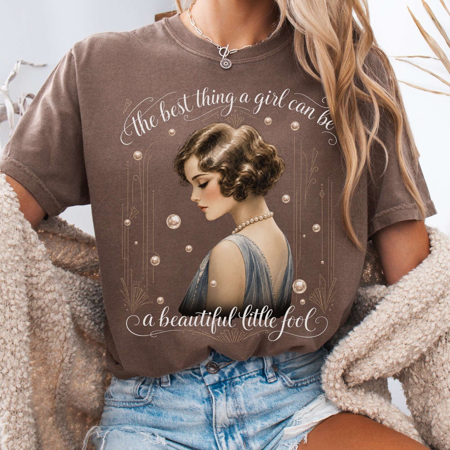 T-Shirt Espresso / S A Beautiful Little Fool The Great Gatsby Literary T-Shirt The Mystic Eden