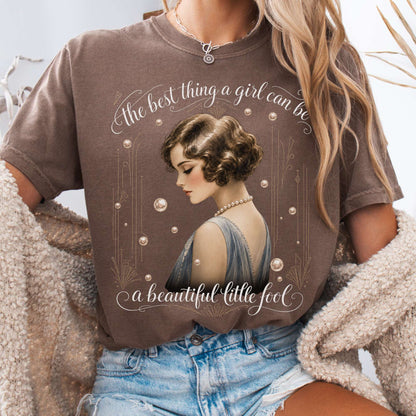 T-Shirt Espresso / S A Beautiful Little Fool The Great Gatsby Literary T-Shirt The Mystic Eden