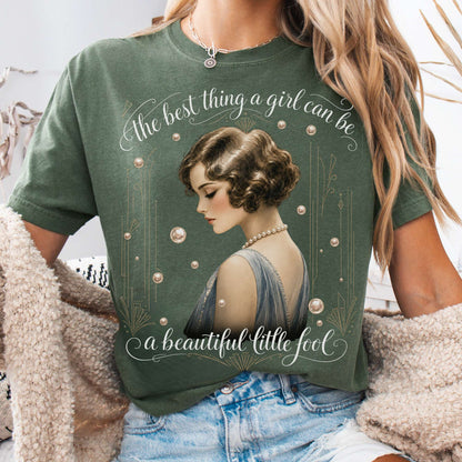T-Shirt Moss / S A Beautiful Little Fool The Great Gatsby Literary T-Shirt The Mystic Eden