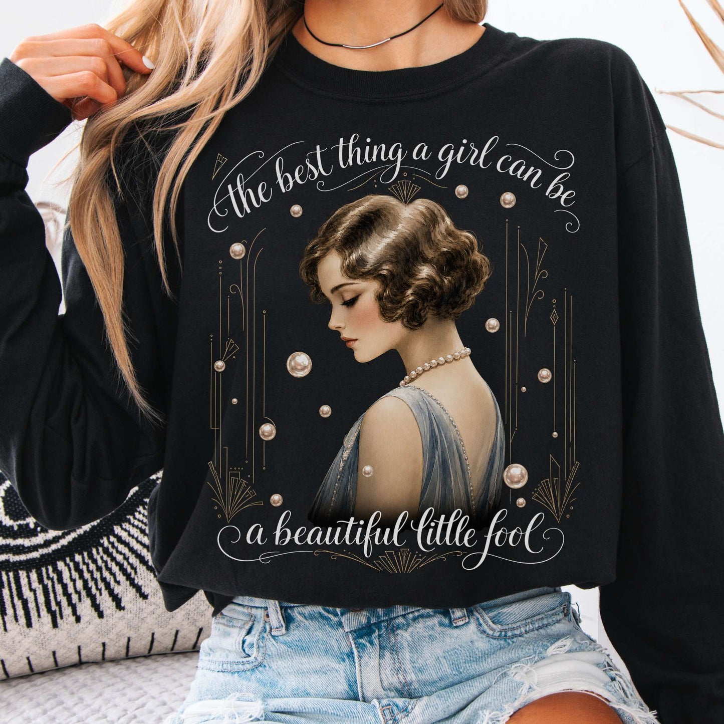 Long-sleeve Black / S A Beautiful Little Fool The Great Gatsby Literary Long Sleeve The Mystic Eden
