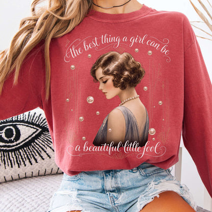 Long-sleeve Crimson / S A Beautiful Little Fool The Great Gatsby Literary Long Sleeve The Mystic Eden