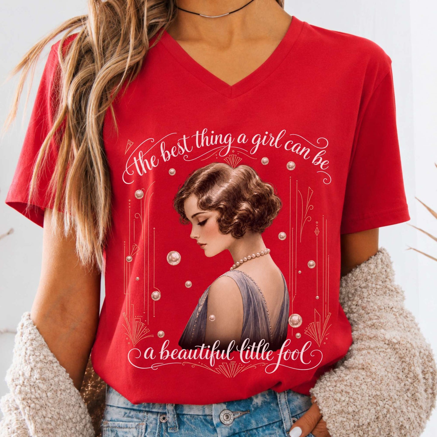 A Beautiful Little Fool The Great Gatsby Literary V-Neck
