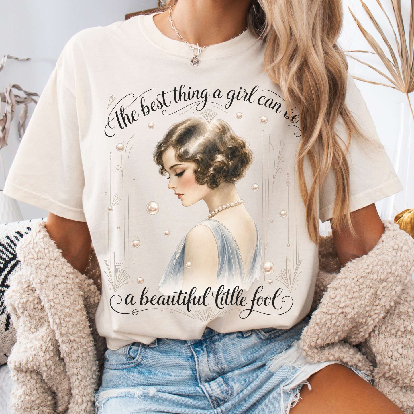 T-Shirt Ivory / S A Beautiful Little Fool The Great Gatsby Literary T-Shirt The Mystic Eden