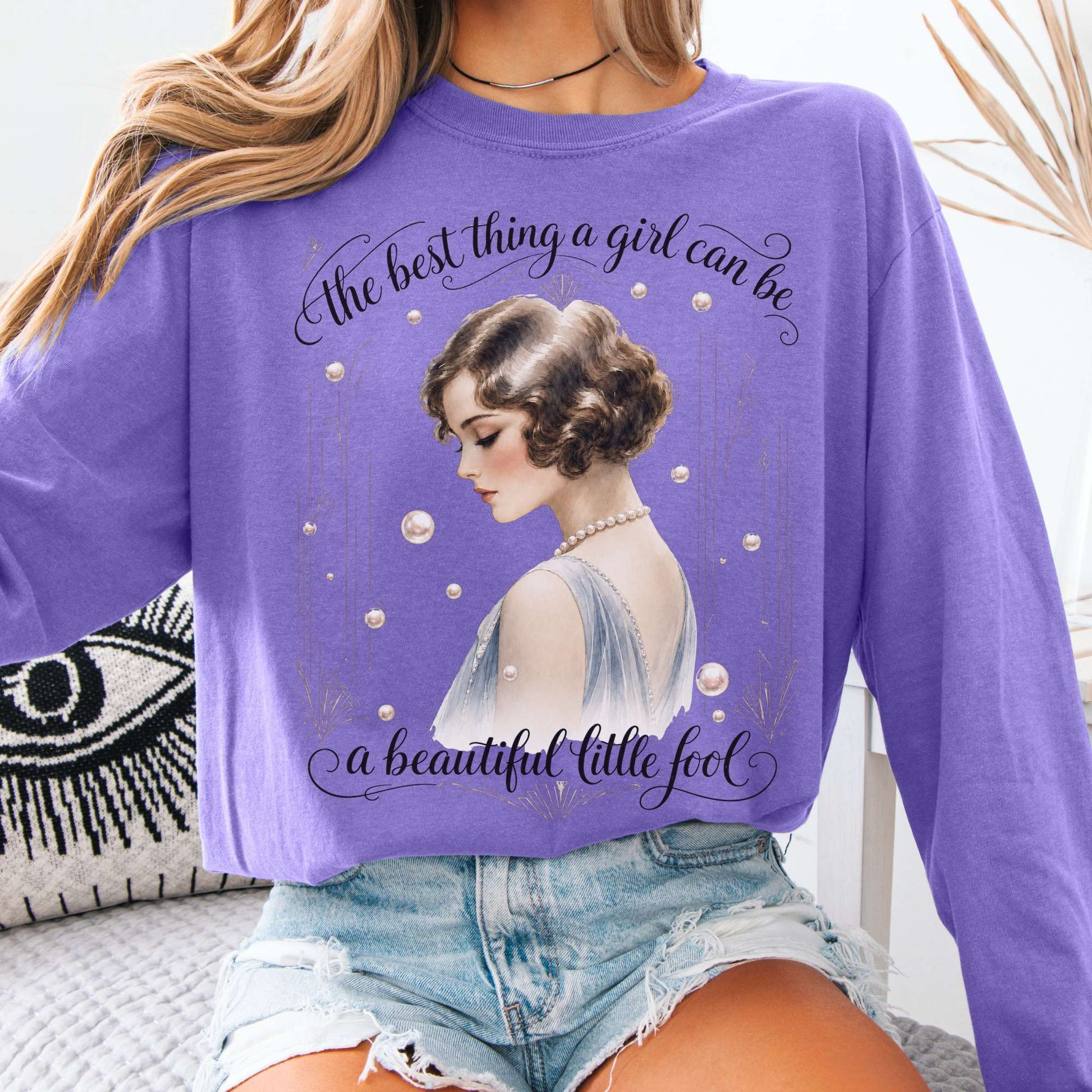 Long-sleeve Violet / S A Beautiful Little Fool The Great Gatsby Literary Long Sleeve The Mystic Eden