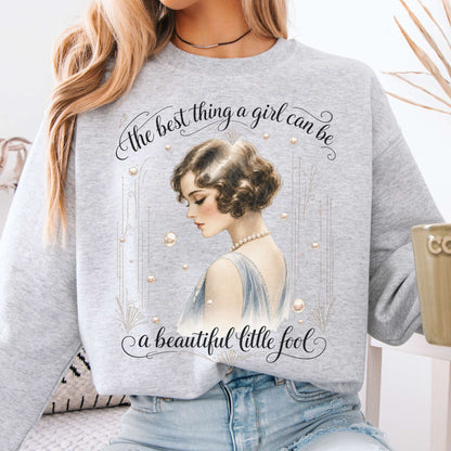 Sweatshirt Ash / S A Beautiful Little Fool The Great Gatsby Literary Crewneck Sweatshirt The Mystic Eden