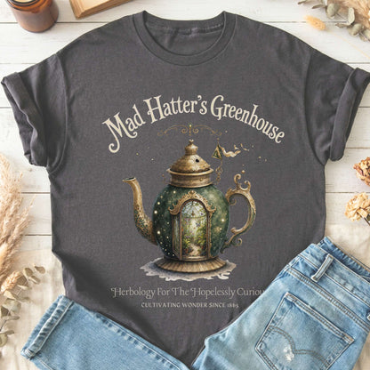 Mad Hatter's Greenhouse Lewis Carroll Literary T-Shirt