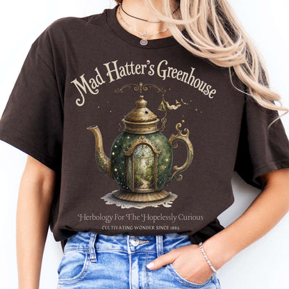 Mad Hatter's Greenhouse Lewis Carroll Literary T-Shirt