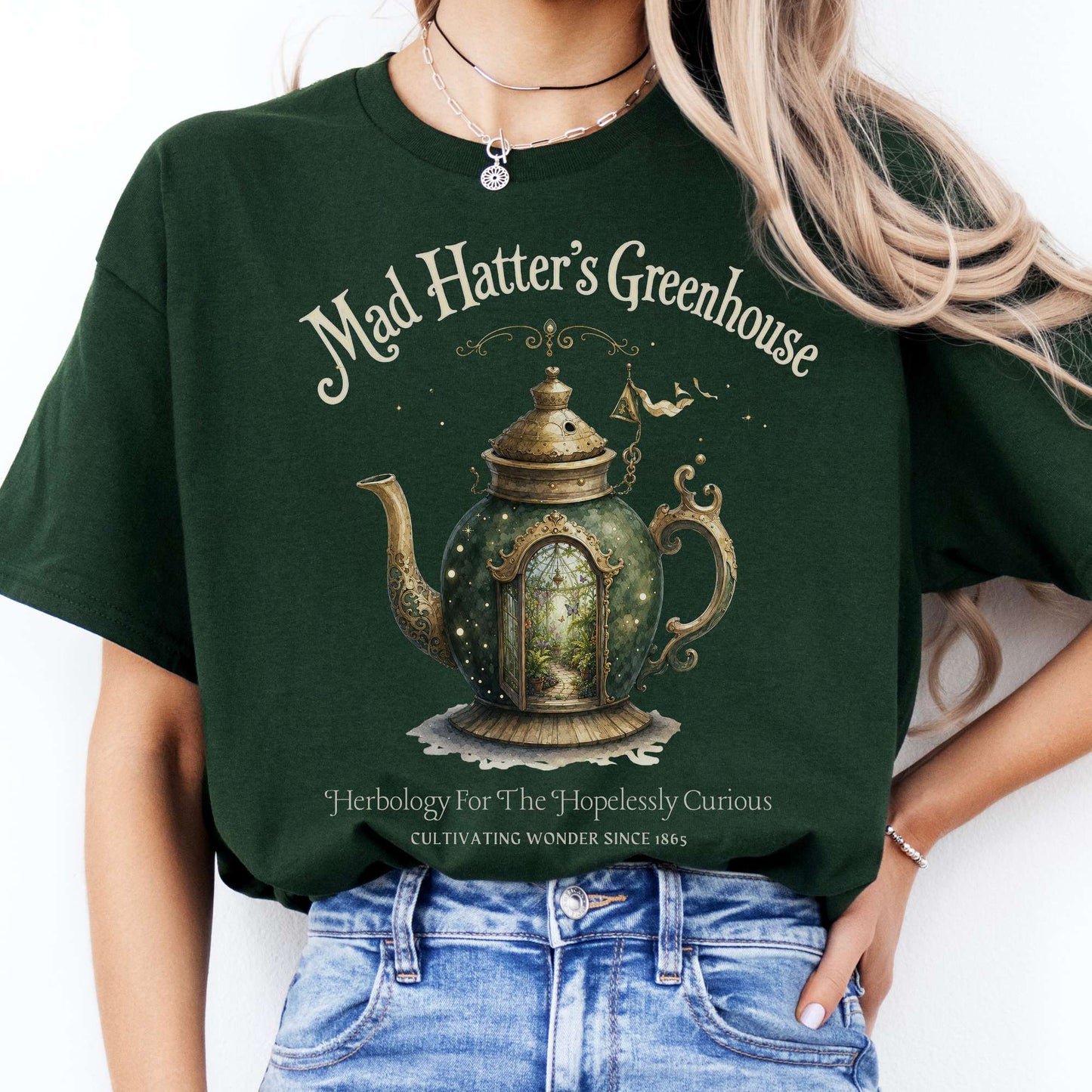 Mad Hatter's Greenhouse Lewis Carroll Literary T-Shirt