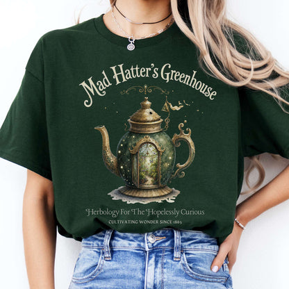 Mad Hatter's Greenhouse Lewis Carroll Literary T-Shirt