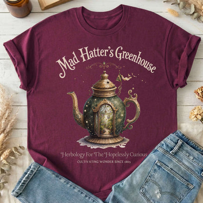 Mad Hatter's Greenhouse Lewis Carroll Literary T-Shirt