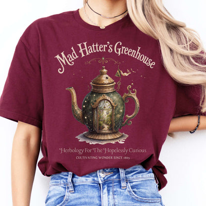 Mad Hatter's Greenhouse Lewis Carroll Literary T-Shirt