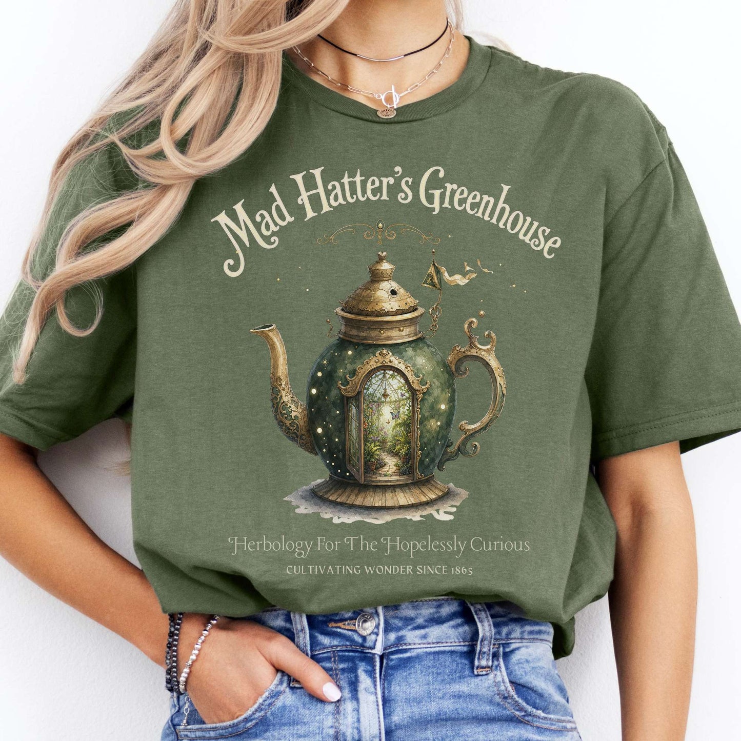 Mad Hatter's Greenhouse Lewis Carroll Literary T-Shirt