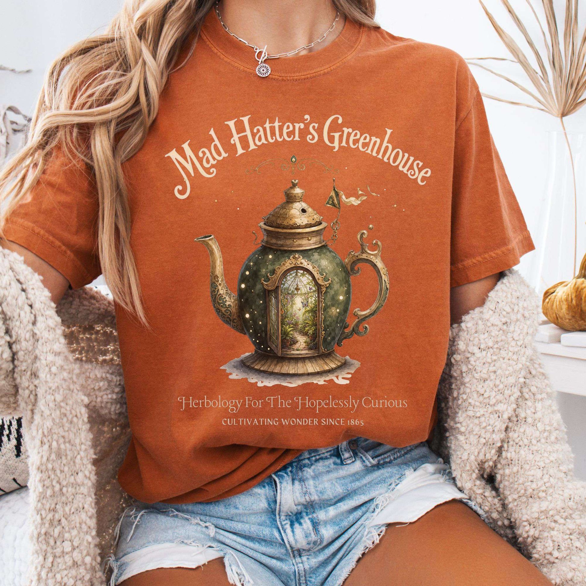 T-Shirt Yam / S Mad Hatter's Greenhouse Lewis Carroll Literary T-Shirt The Mystic Eden