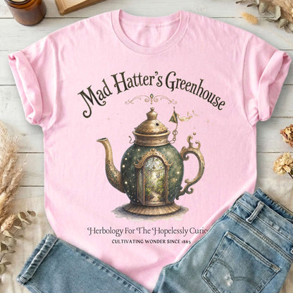 Mad Hatter's Greenhouse Lewis Carroll Literary T-Shirt