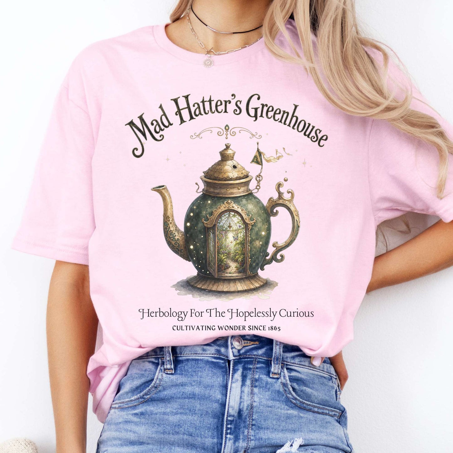 Mad Hatter's Greenhouse Lewis Carroll Literary T-Shirt