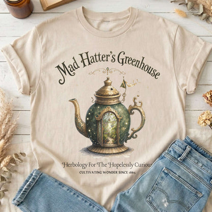 Mad Hatter's Greenhouse Lewis Carroll Literary T-Shirt