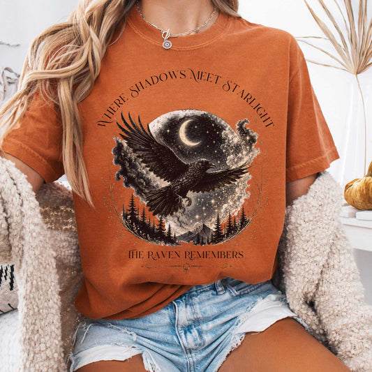 T-Shirt Yam / S Where Shadows Meet Starlight Raven T-Shirt The Mystic Eden