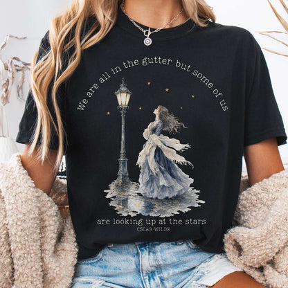 T-Shirt Black / S We Are All In The Gutter Oscar Wilde Literary T-Shirt The Mystic Eden