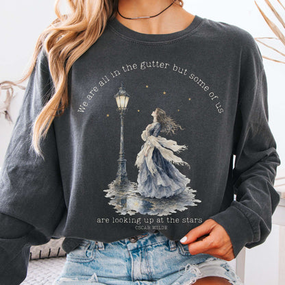 Long-sleeve Pepper / S We Are All In The Gutter Oscar Wilde Literary Long Sleeve The Mystic Eden