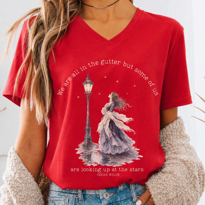 We Are All In The Gutter Oscar Wilde Literary V-Neck
