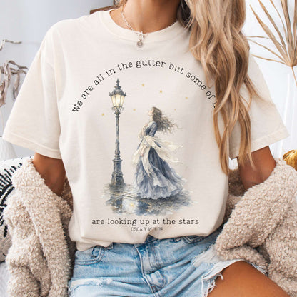 T-Shirt Ivory / S We Are All In The Gutter Oscar Wilde Literary T-Shirt The Mystic Eden