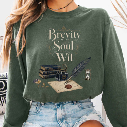 Long-sleeve Hemp / S Brevity Is the Soul of Wit Shakespeare Literary Long Sleeve The Mystic Eden