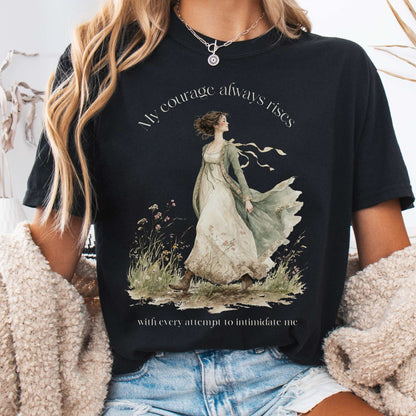 T-Shirt Black / S My Courage Always Rises Jane Austen Literary T-Shirt The Mystic Eden