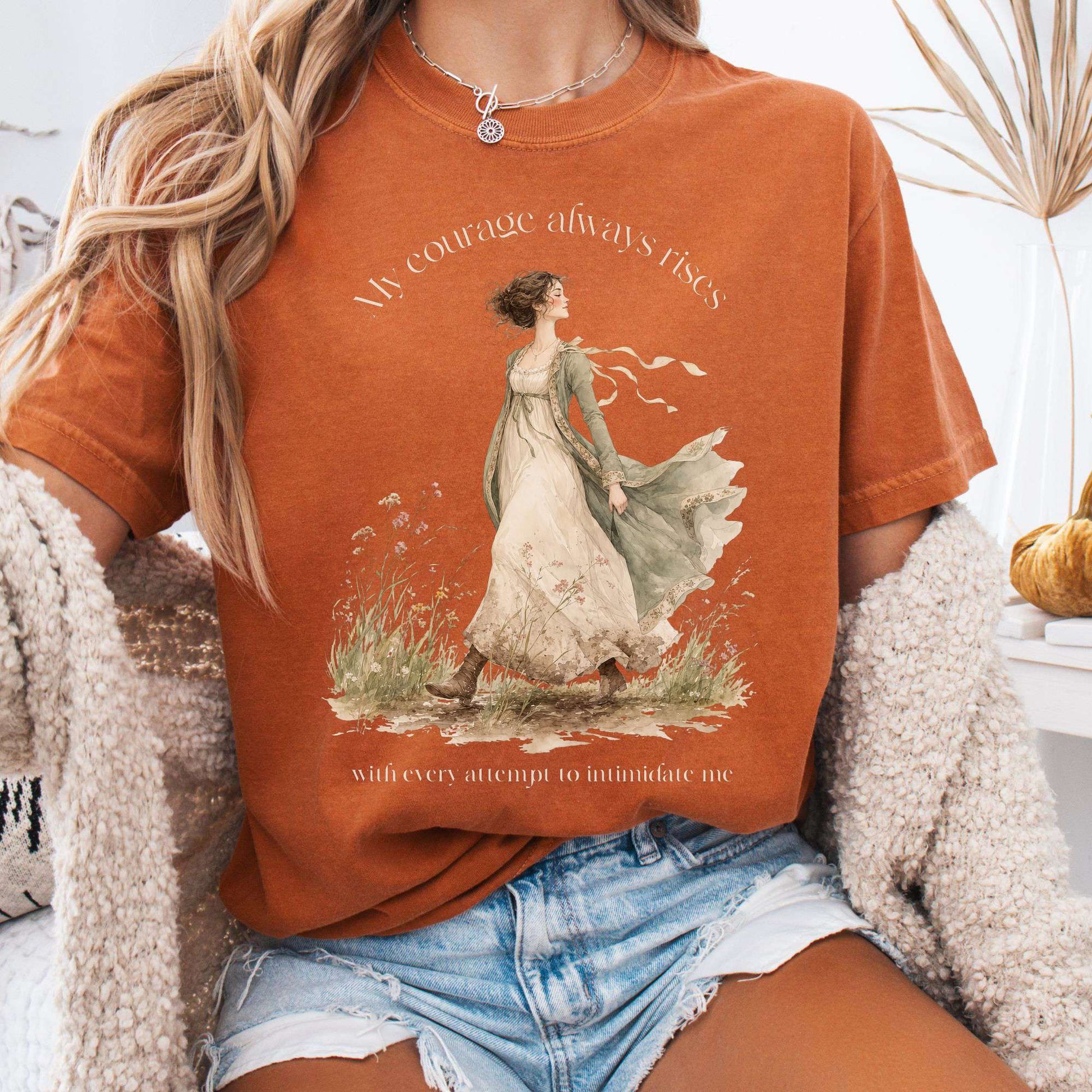 T-Shirt Yam / S My Courage Always Rises Jane Austen Literary T-Shirt The Mystic Eden