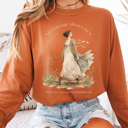 Long-sleeve Yam / S My Courage Always Rises Jane Austen Literary Long Sleeve The Mystic Eden