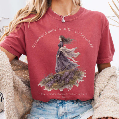Crimson - No Coward Soul Is Mine Emily Brontë Literary T-Shirt