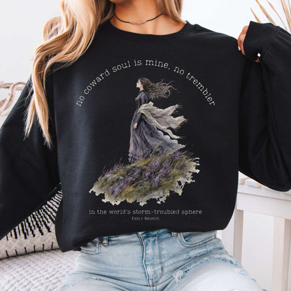 Sweatshirt Black / S No Coward Soul Is Mine Emily Brontë Literary Crewneck Sweatshirt The Mystic Eden