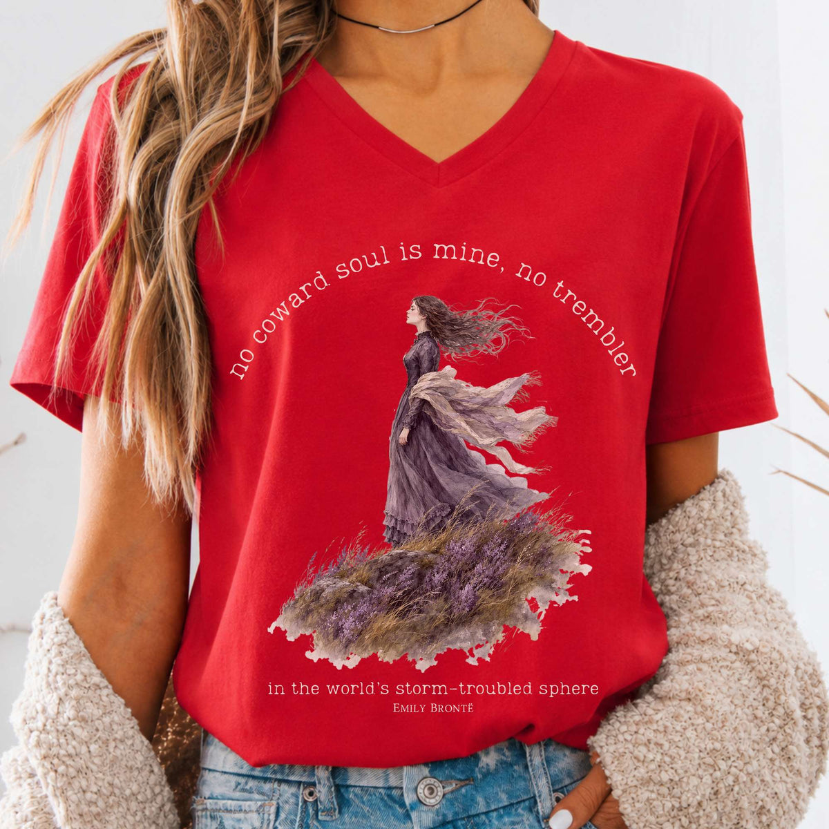 No Coward Soul Is Mine Emily Brontë Literary V-Neck