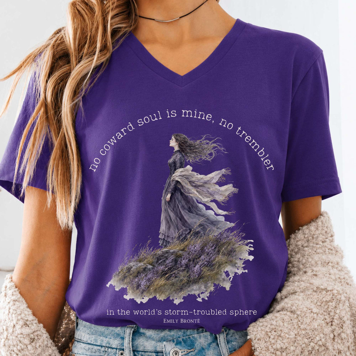 No Coward Soul Is Mine Emily Brontë Literary V-Neck