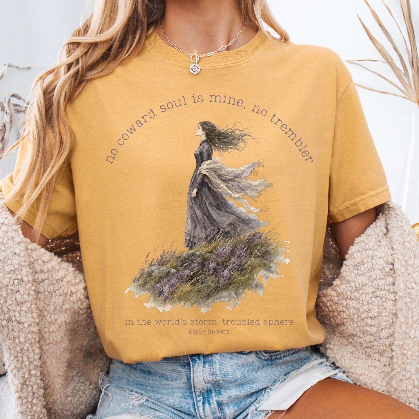 Mustard - No Coward Soul Is Mine Emily Brontë Literary T-Shirt