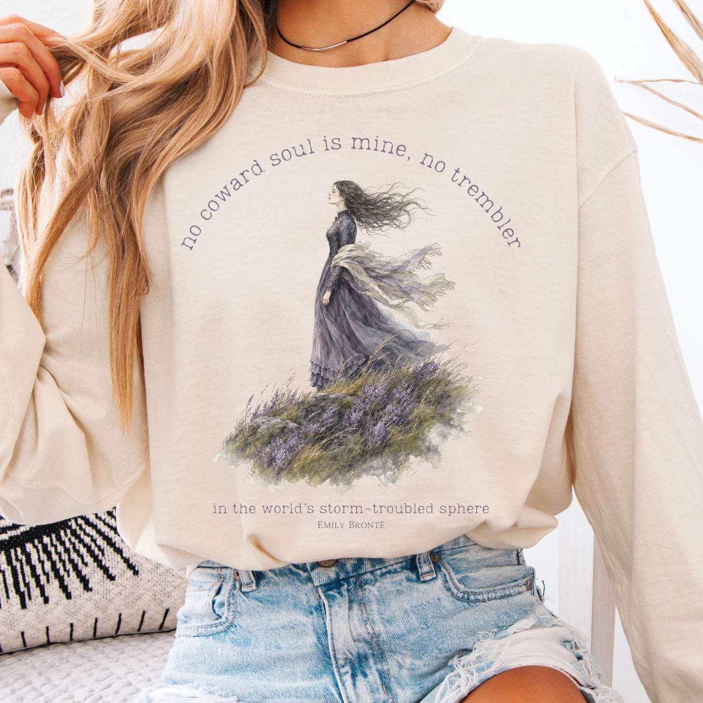 Ivory - No Coward Soul Is Mine Emily Brontë Literary Long Sleeve