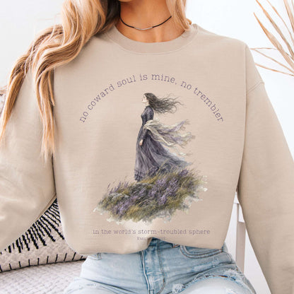 Sweatshirt Sand / S No Coward Soul Is Mine Emily Brontë Literary Crewneck Sweatshirt The Mystic Eden