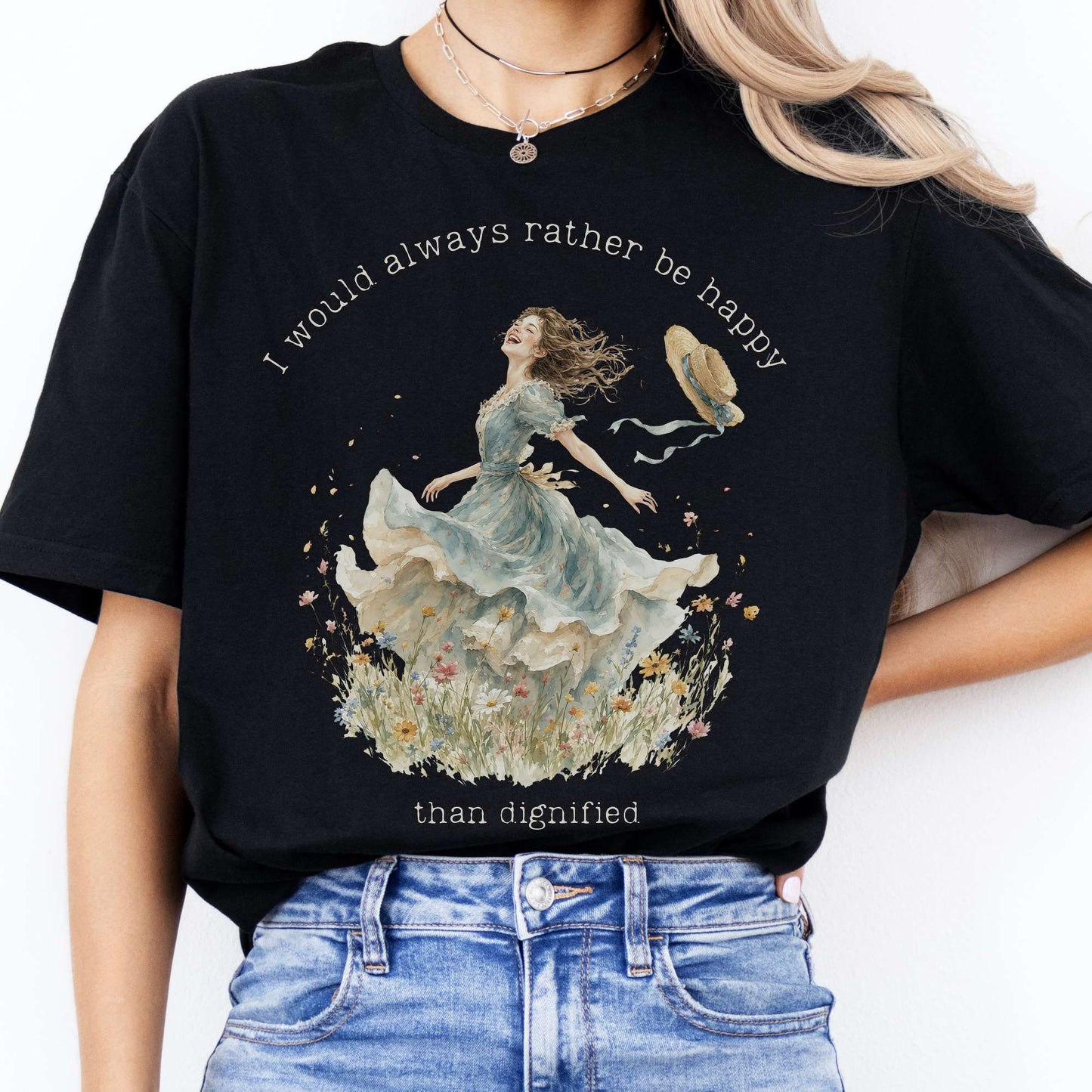 I Would Always Rather Be Happy Charlotte Brontë Literary T-Shirt