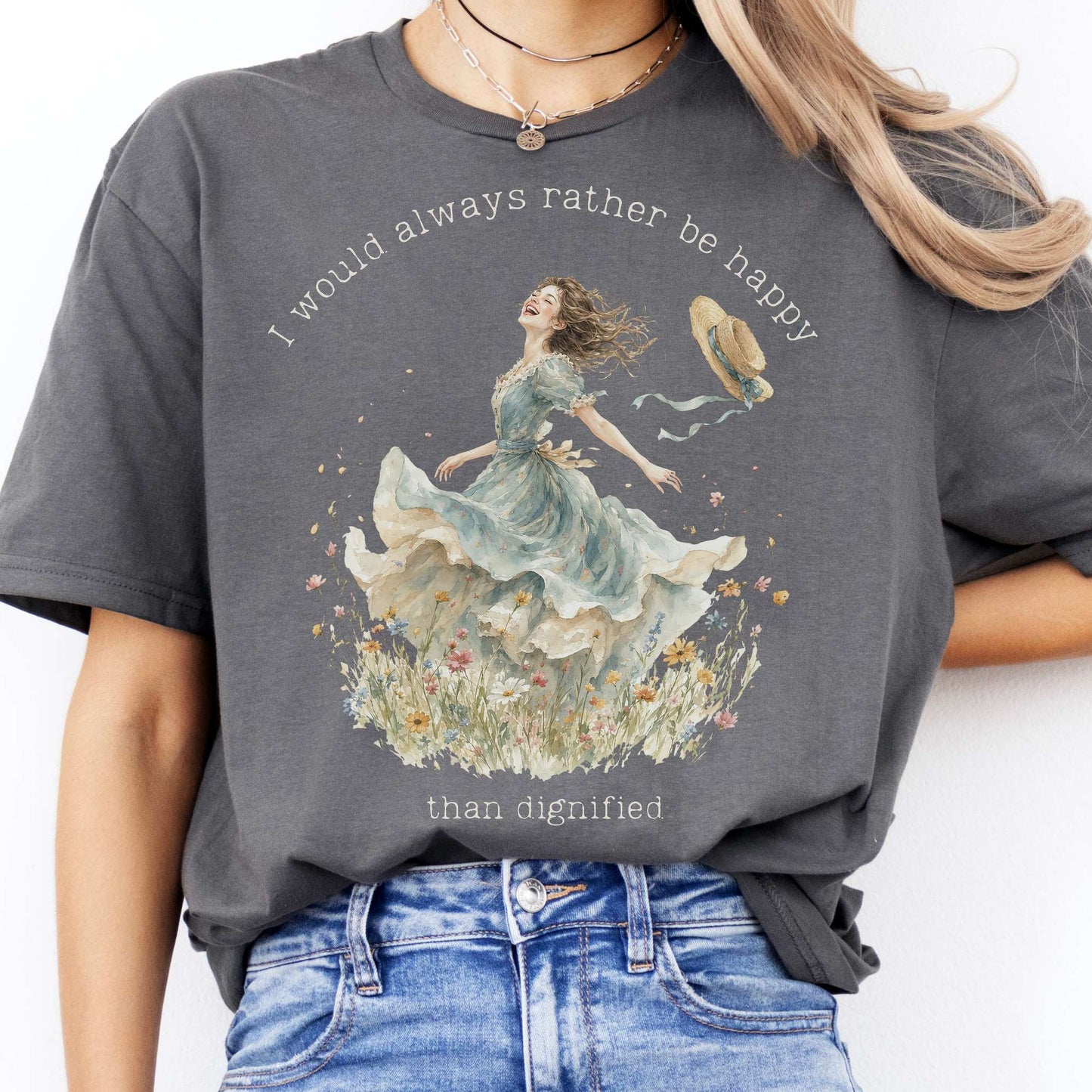 I Would Always Rather Be Happy Charlotte Brontë Literary T-Shirt