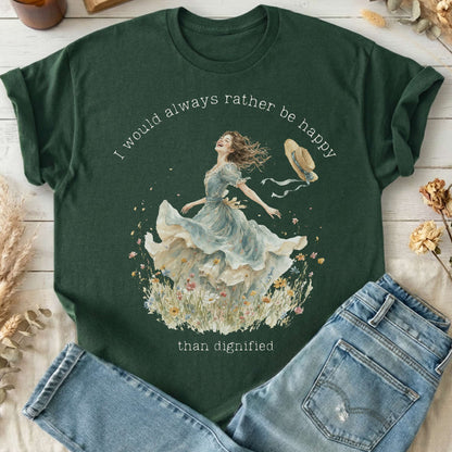I Would Always Rather Be Happy Charlotte Brontë Literary T-Shirt