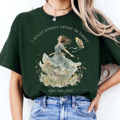 I Would Always Rather Be Happy Charlotte Brontë Literary T-Shirt