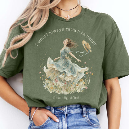 I Would Always Rather Be Happy Charlotte Brontë Literary T-Shirt