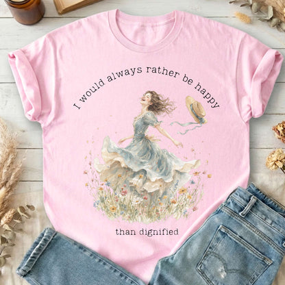 I Would Always Rather Be Happy Charlotte Brontë Literary T-Shirt