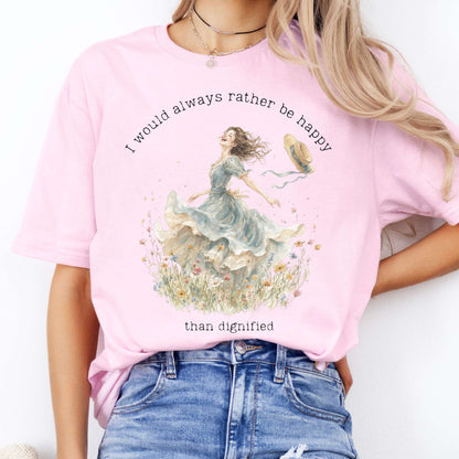 I Would Always Rather Be Happy Charlotte Brontë Literary T-Shirt