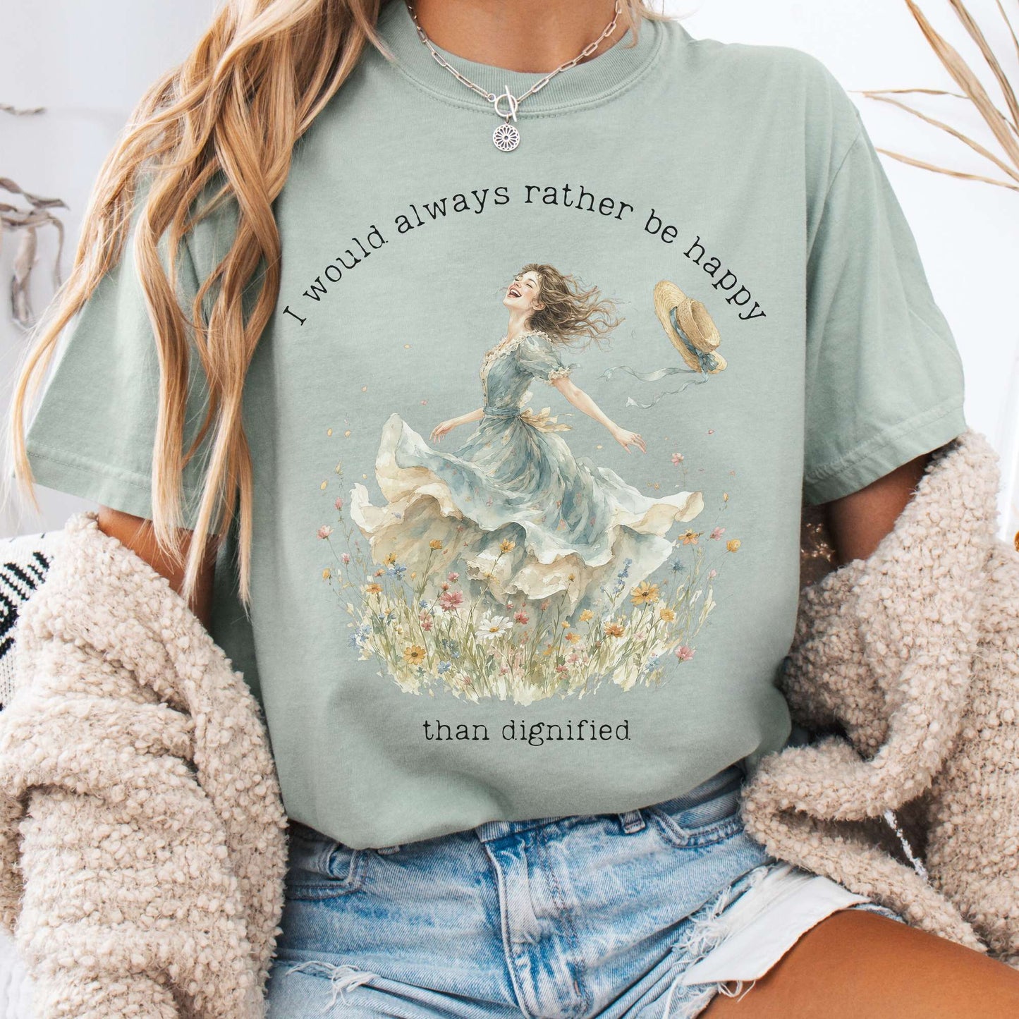 T-Shirt Bay / S I Would Always Rather Be Happy Charlotte Brontë Literary T-Shirt The Mystic Eden