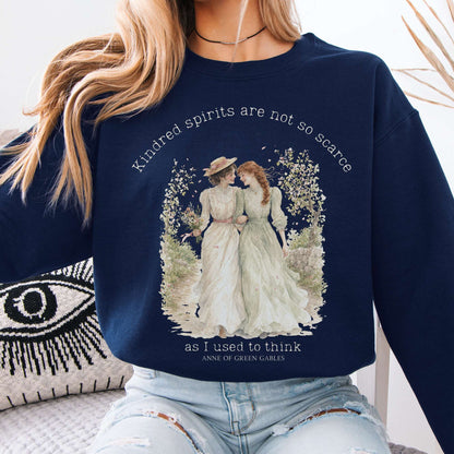 Navy - Kindred Spirits Anne of Green Gables Literary Crewneck Sweatshirt