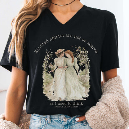 Black - Kindred Spirits Anne of Green Gables Literary V-Neck