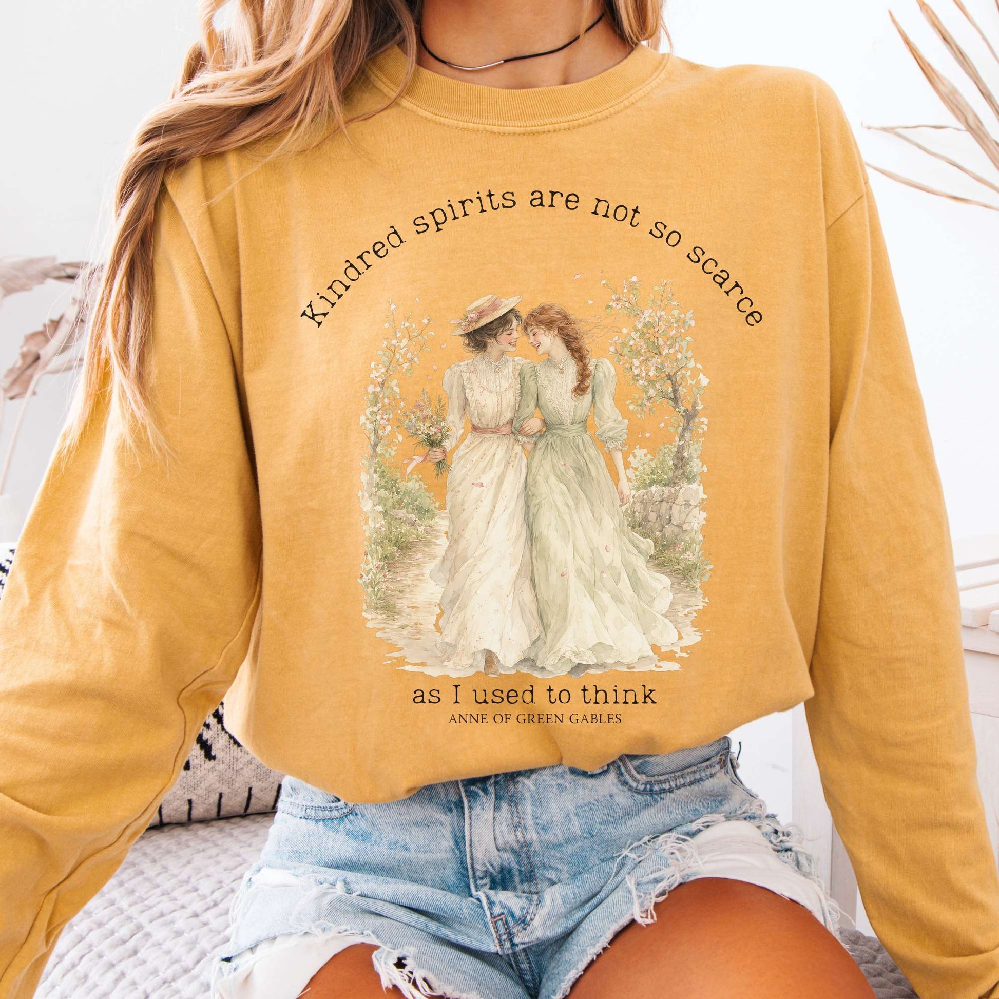 Mustard - Kindred Spirits Anne of Green Gables Literary Long Sleeve
