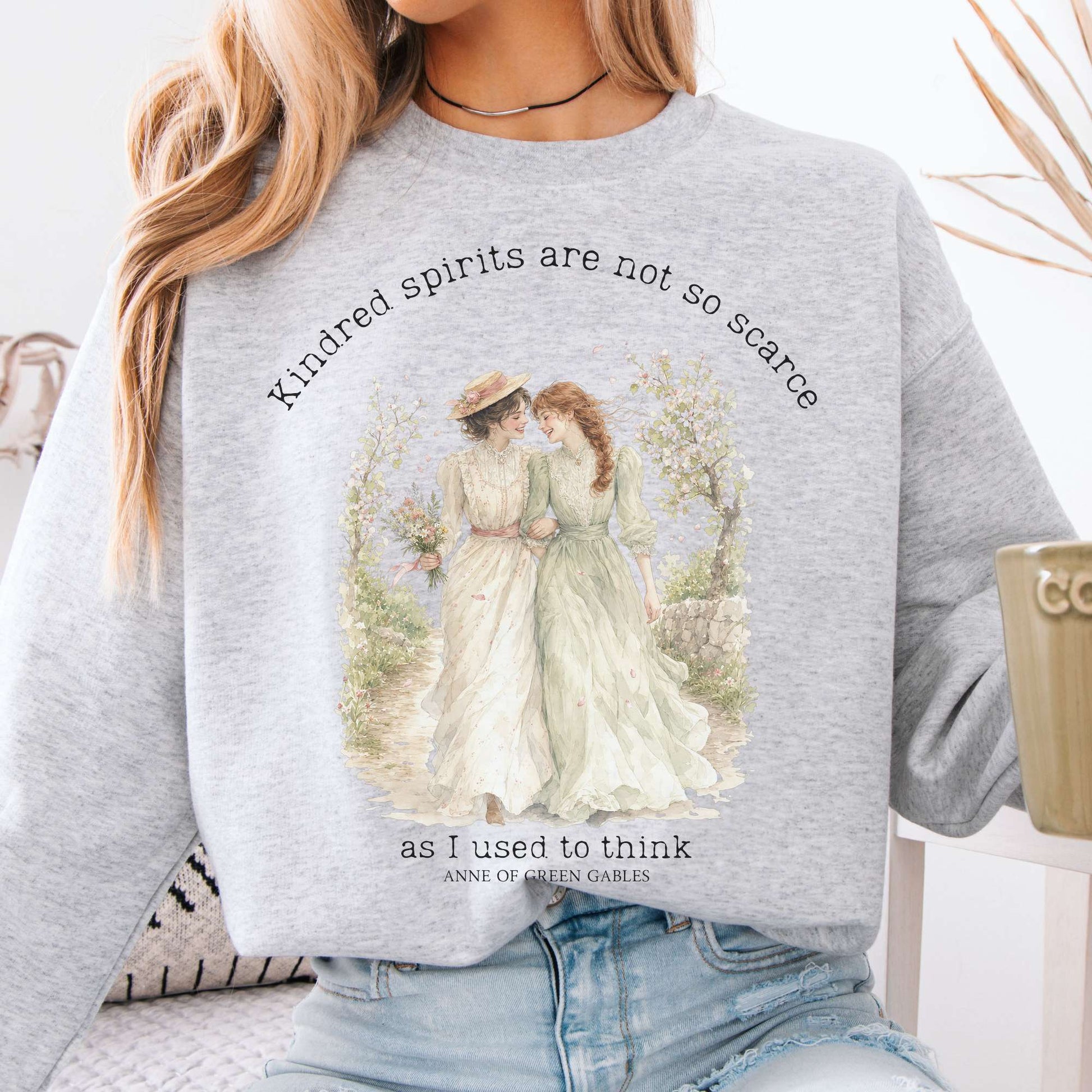 Ash - Kindred Spirits Anne of Green Gables Literary Crewneck Sweatshirt